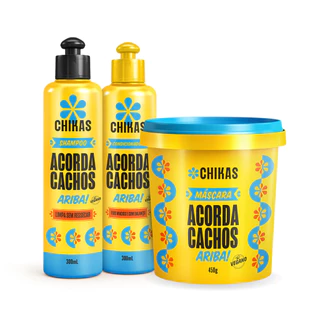 Shampoo, Condicionador 300mL e Máscara 450g Chikas Acorda Cachos