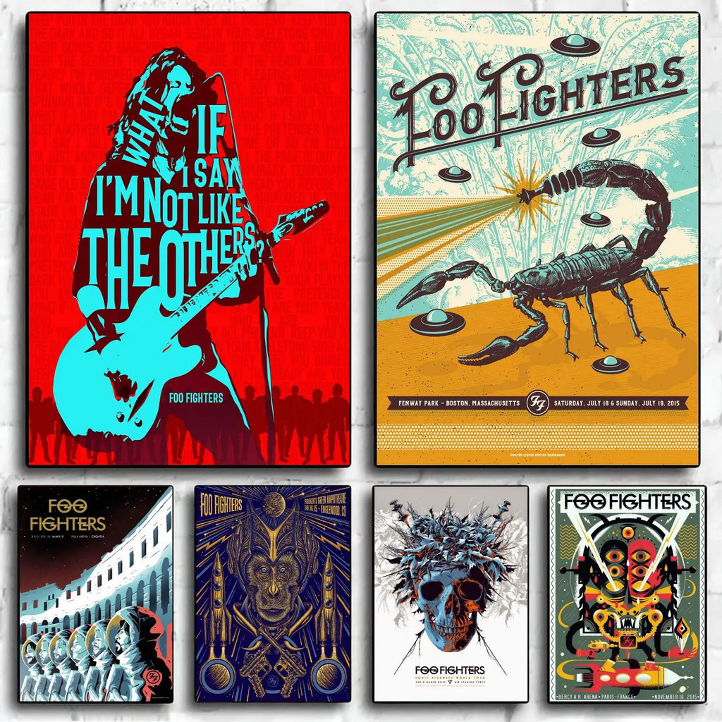 Foo Fighters Band Decoração Arte Cartaz De Parede Personalizada Presente Moderno Quarto Família Pôsteres Em Tela