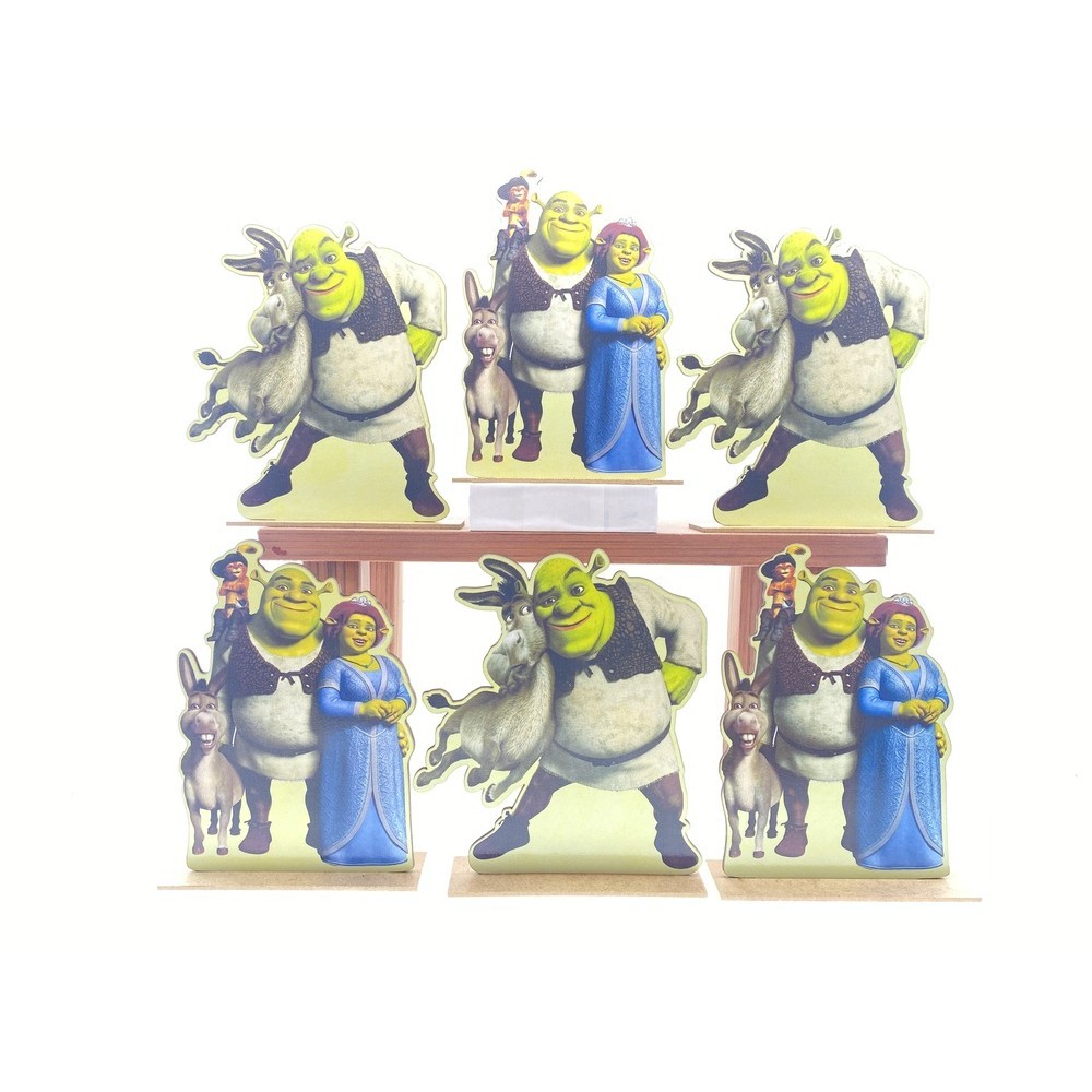 Kit Display de Mesa 6 Peças Para Festa Shrek MDF | Shopee Brasil
