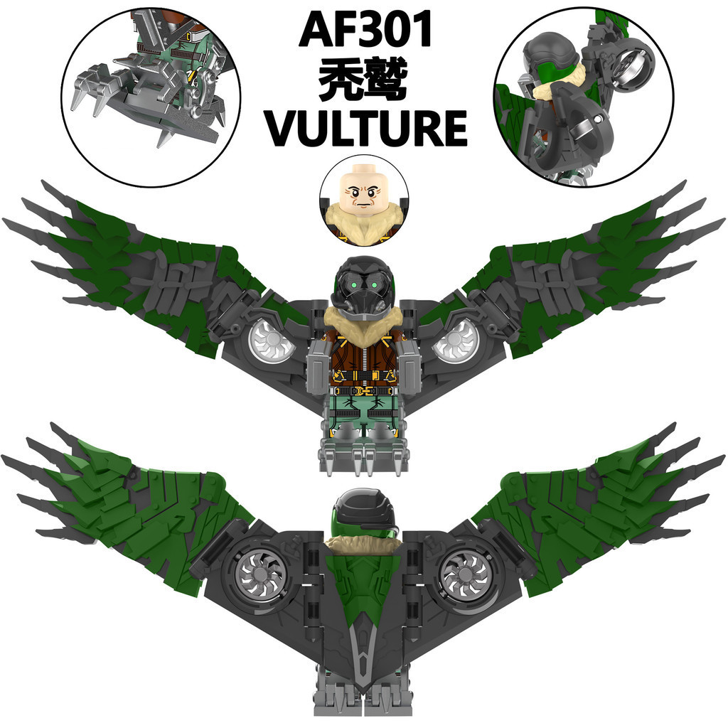 Marvel Super Hero Villain Minifigure Vulture Building Blocks Montagem De Figuras De Partículas Brinquedo