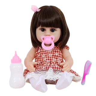 Bebê Sweetie Reborn Lançamento Especial Roupa Xadrez Faz Xixi