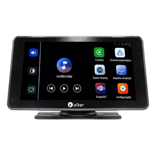 CENTRAL MULTIMIDIA PORTATIL 7 POL 2+32 APPLE CARPLAY E ANDROID AUTO SEM FIO