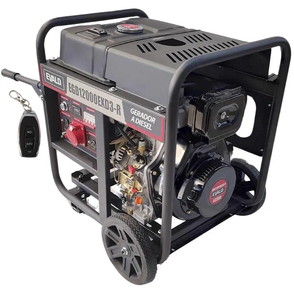 Gerador Diesel Evald 11,25 KVA com AVR EGD12000EXD3 Trifásico 220V