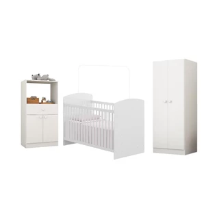 Quarto Infantil Completo com Berço Guarda-Roupa e Cômoda Multimóveis MP4358 em Oferta na Shopee