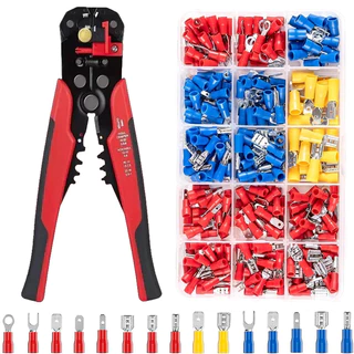 Kit Alicate 280 Pcs Terminais Isolado Olhal Garfo Pino
