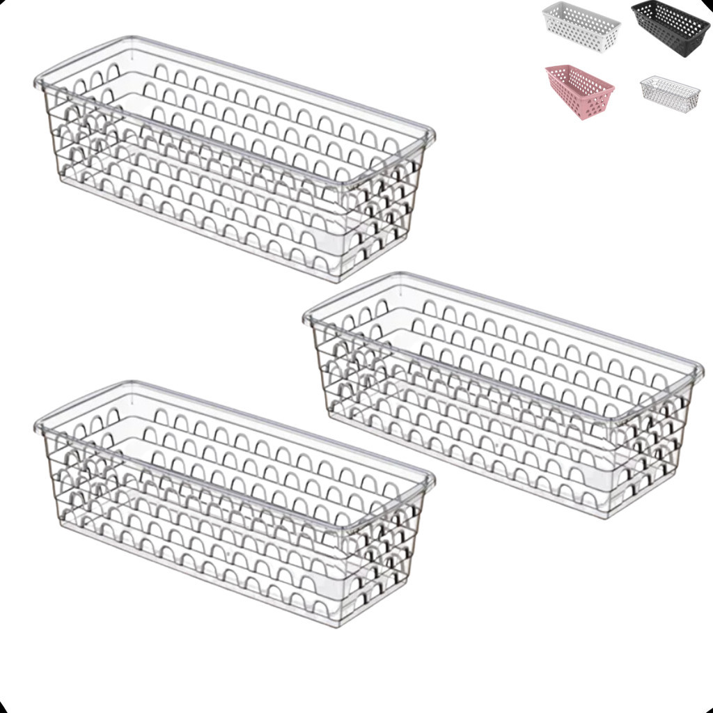 Kit com 3 Cesto Organizador Multiuso Comprido | Shopee Brasil