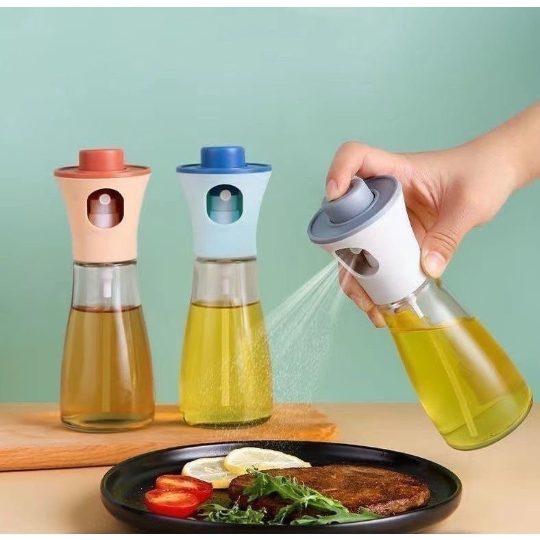 Kit 2 Spray Pulverizador Vidro Inox Borrifador Azeite De Cozinha Galheteiro