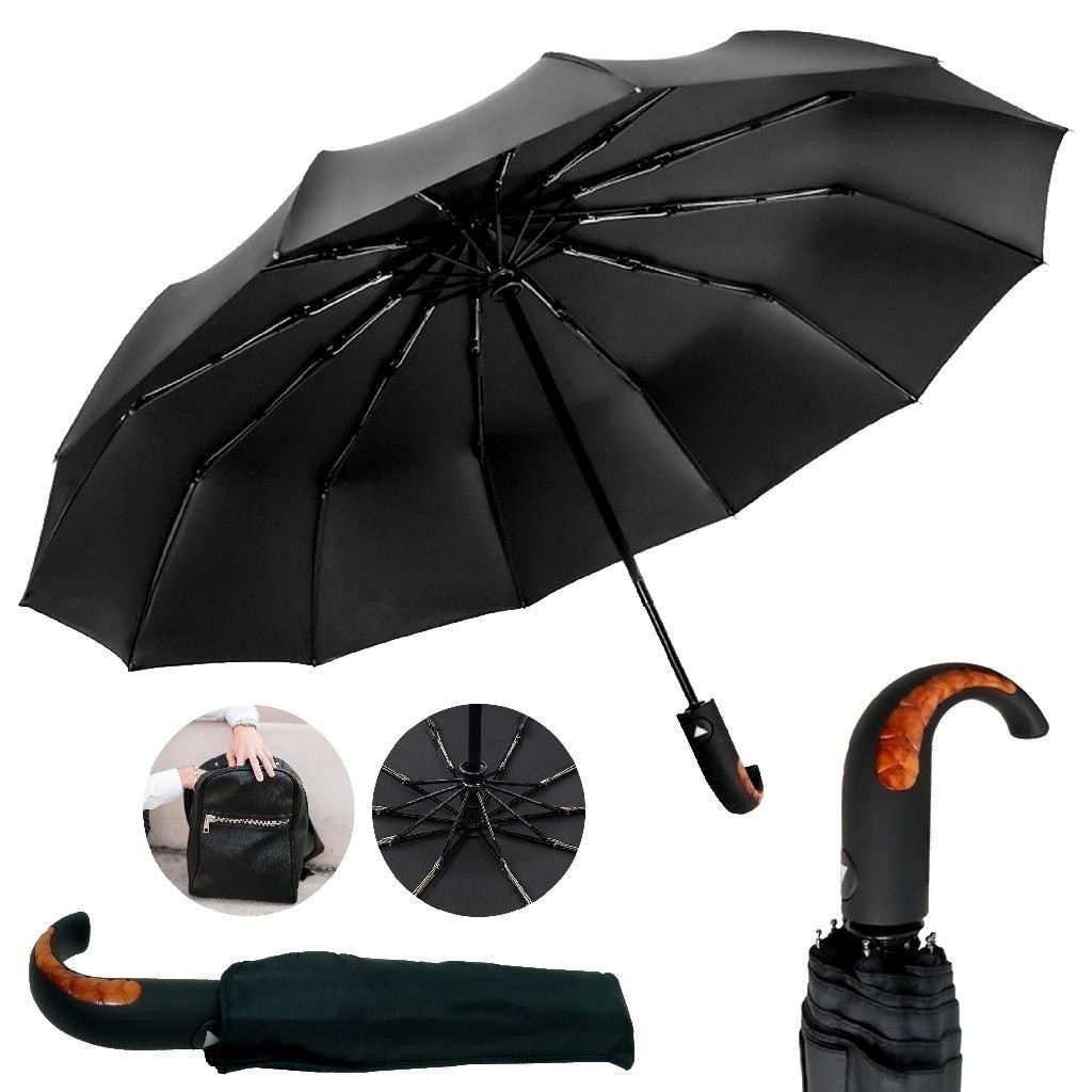 GUARDA CHUVA AUTOMÁTICO ABRE/FECHA UNISSEX RESISTENTE REFORÇADO COMPACTO l 1819 - FP Eletro
