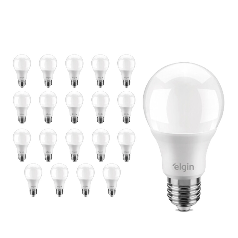 Kit com 20 Lâmpadas Bulbo Led 15W Bivolt 6500K Branco Frio Elgin
