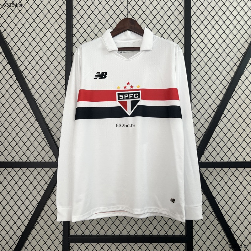 24/25 Manga Longa São Paulo Camisetas Quentes Masculinas