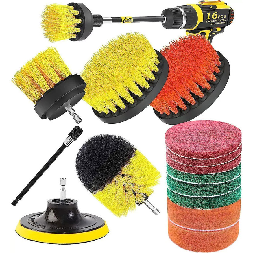 Kit 14 Escovas Furadeira Limpeza SofasBox Estofado Tapetes