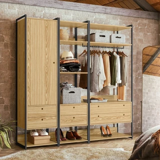 Closet Industrial Olivar 1 Porta 6 Gavetas Pinus - Olivar Móveis