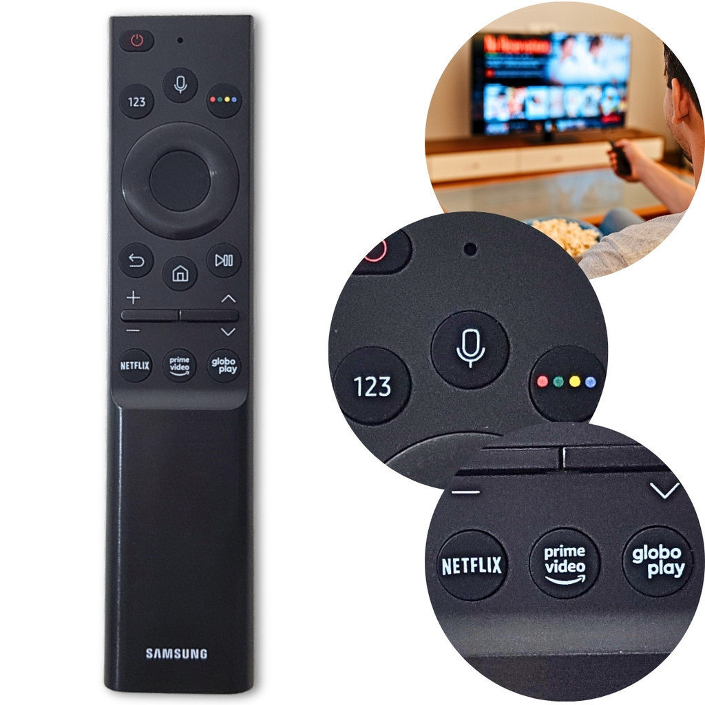 Controle Remoto Samsung Smart TV Crystal AU7700 AU8000