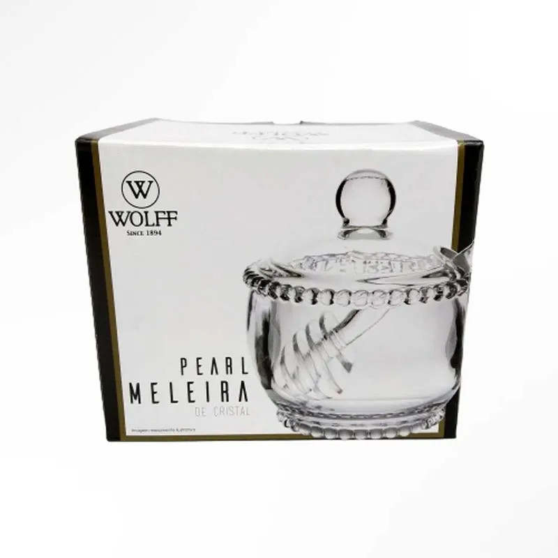 Meleira C/Colher Pearl 10x8x7cm Em Cristal Rojemac Wolff