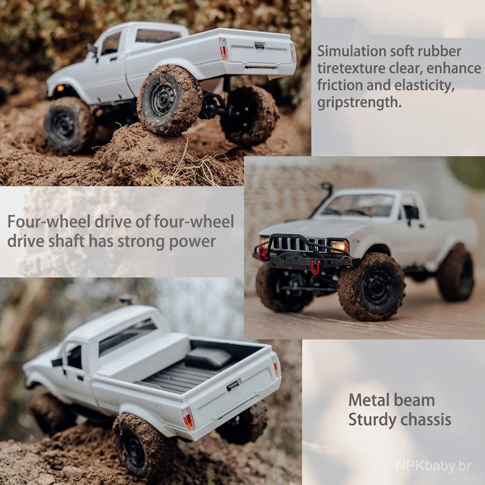 WPL C24-1 Full Scale RC Carro 1:16 2.4G 4WD Rock Crawler Buggy