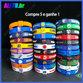 (Compre cinco e ganhe um) Pulseira de silicone esportiva/estampa pulseira de silicone ajustável