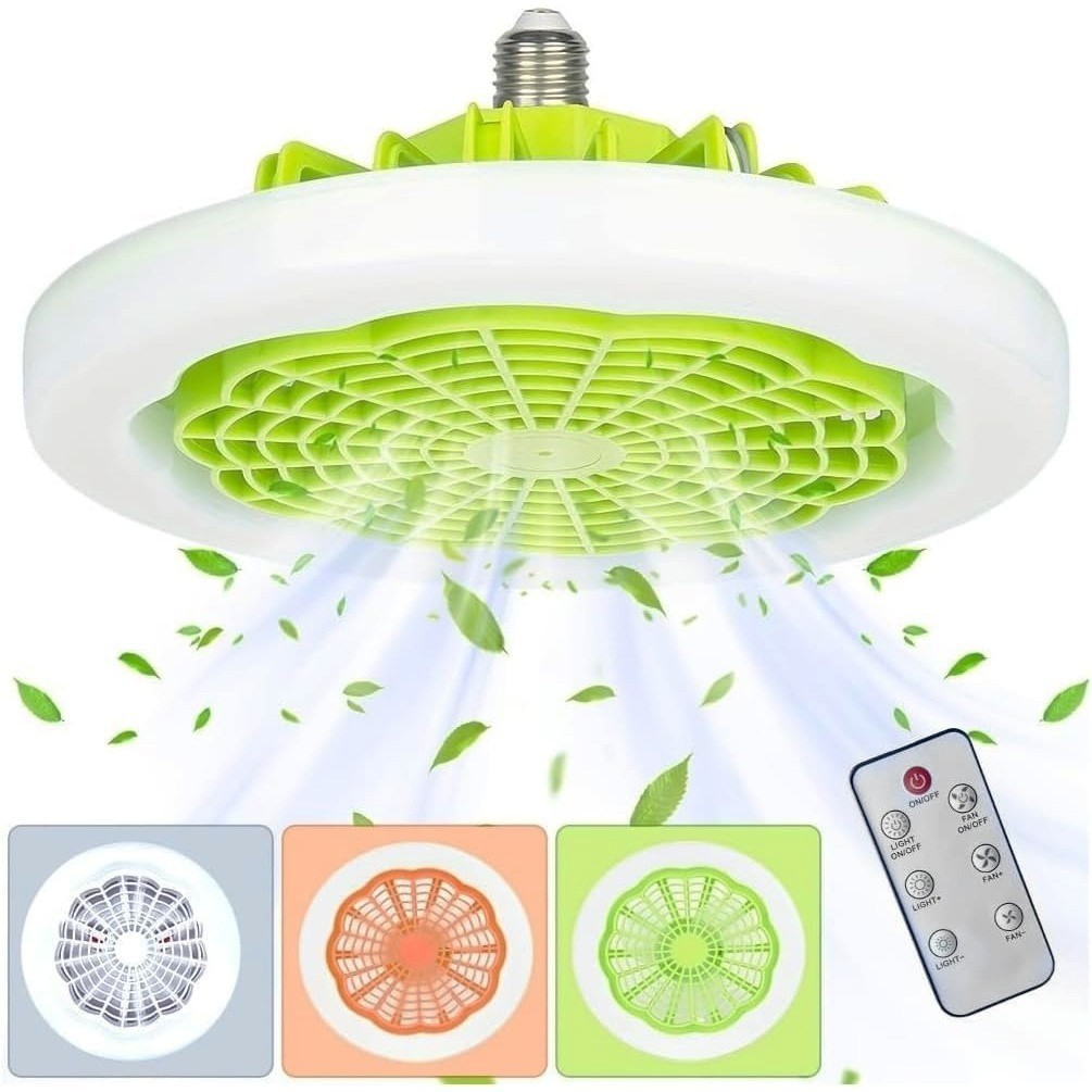 Ventilador De Teto Fechado Com Lâmpada Led Branca e Controle Remoto 48W Bivolt