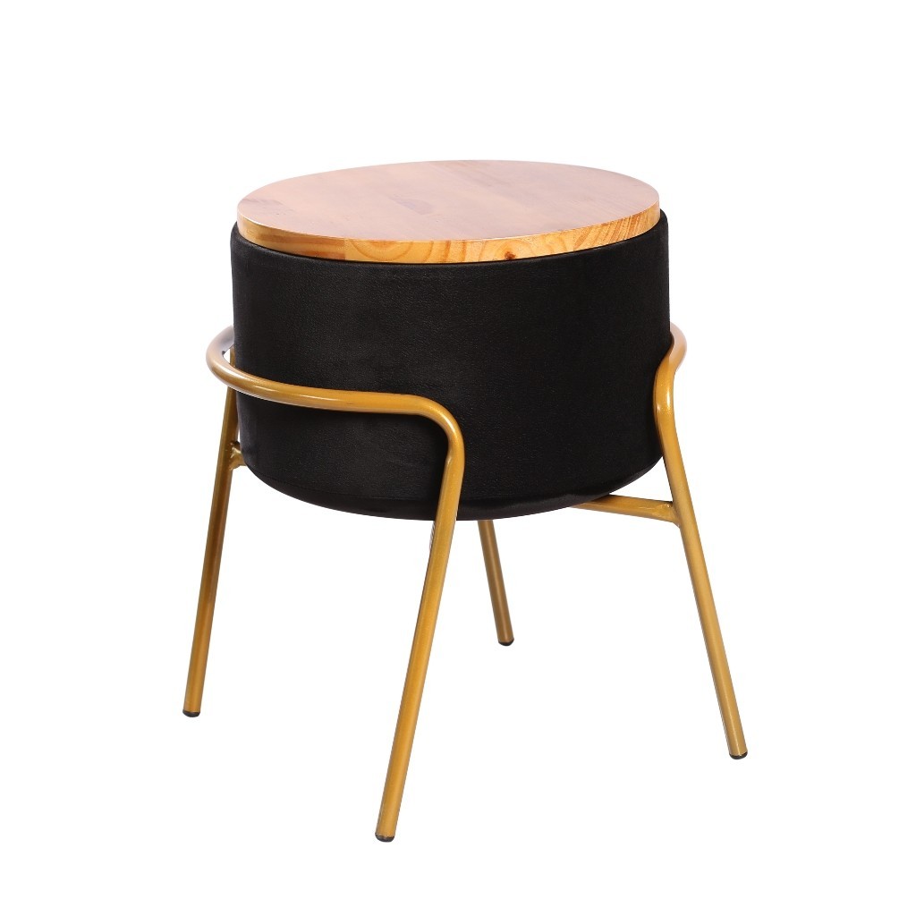 KIT 2X Puff de Veludo com Mesa Auxiliar(MULTIFUNÇAO)