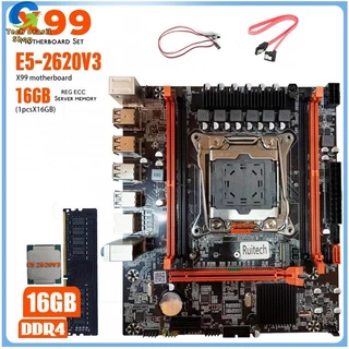 [Venda disponível mediatemente.]X99 B85 chip original LGA2011-3 placa-mãe de computador desktop com 16G DDR4 memória 2620 V3 CPU