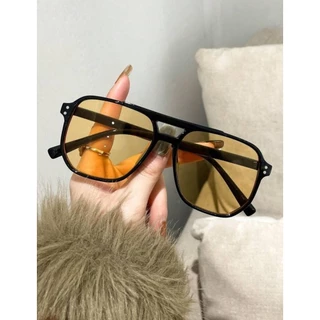 Óculos Aviador Lente Amarela Moda Blogueira Estilo Tendência