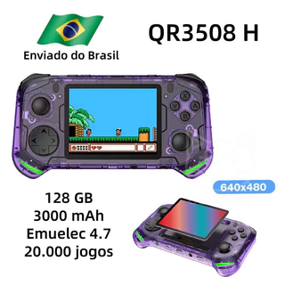 console De Jogos Portátil QR3508 H , 30000mAh , 20.000 , 128GB , Emuelec 4.7 (Enviado Do Brasil)