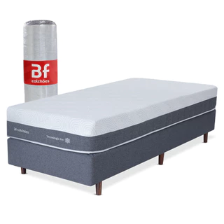 Cama Box Solteiro Premium BF Ice Espuma NASA 78x188cm BF Colchões