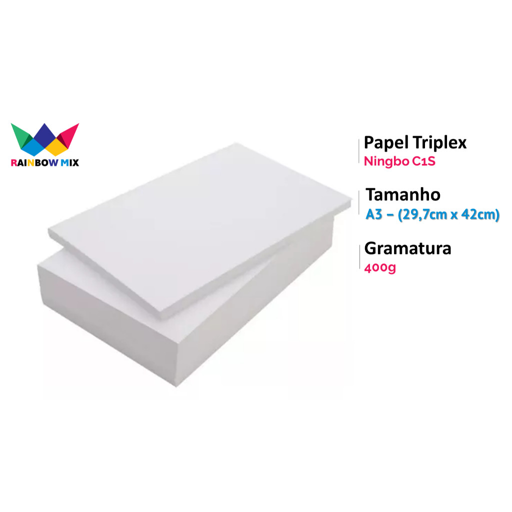 Papel Cartão Triplex C1S - 400g - A3 | Shopee Brasil