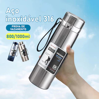 Garrafa Térmica De Aço Inoxidável SUS 316 De Parede Dupla Copo De Água A Vácuo 800ml/1000ML