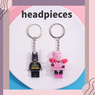 Chaveiro HEADPIECES , Porta-Chaves Rosa Pequenos Figuras Anel Fada Batman Heroes Building Blocks Lanyards