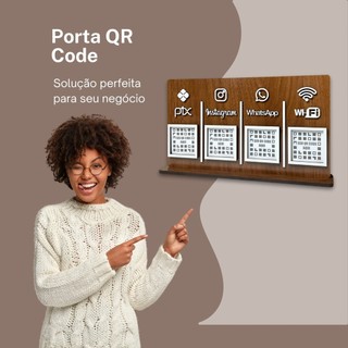 Placa 4 QR Code Pix Instagram Whatsapp Wifi Madeira | Shopee Brasil
