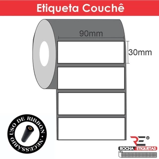 Etiqueta adesiva Couchê 90x30