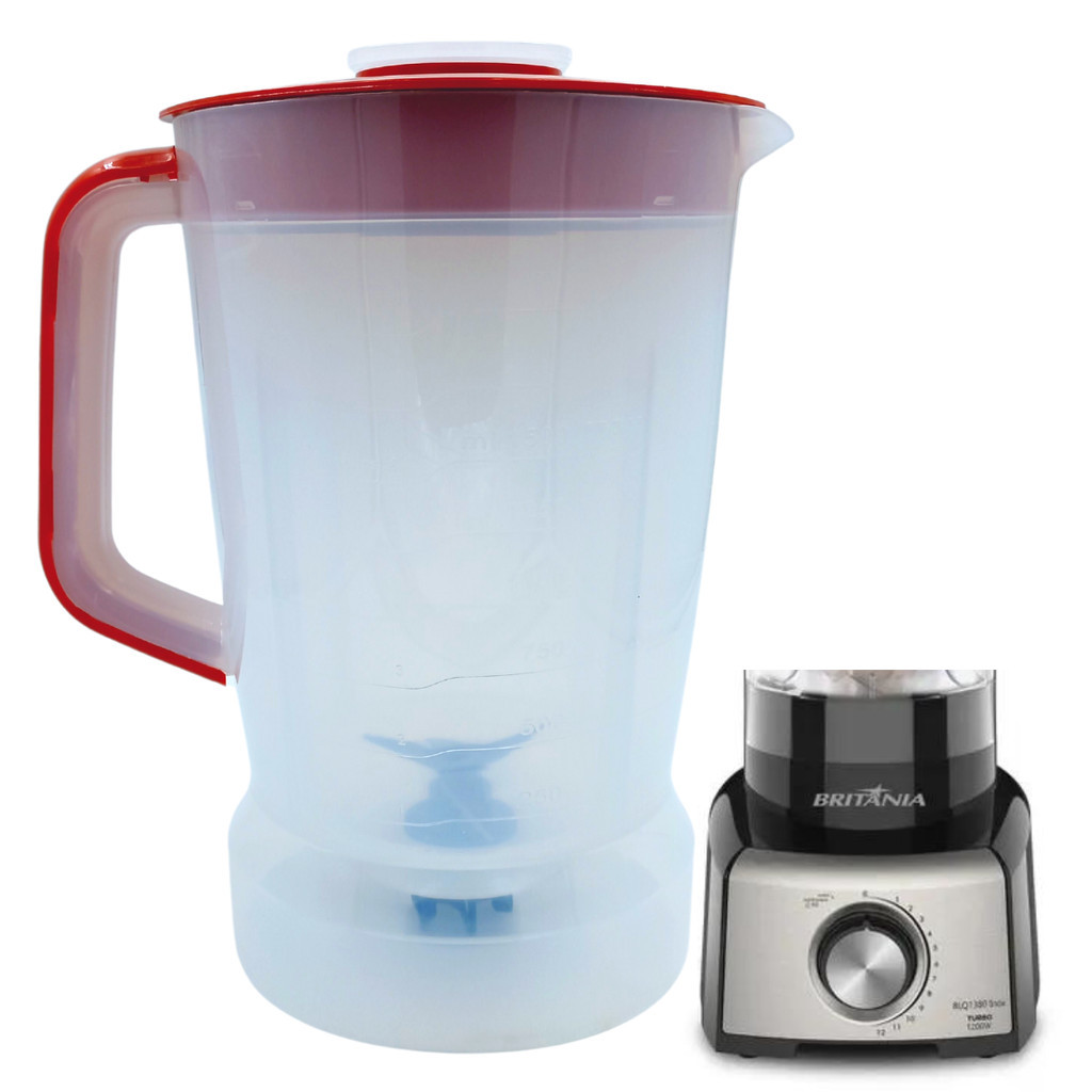 Copo Jarra de Liquidificador Britânia BLQ1380 Inox Turbo Vermelho