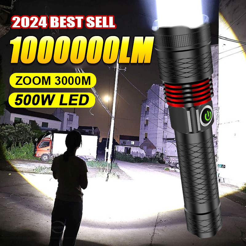 Lanterna Led De Alta Potência 1000000lanterna Recarregável Lm Ultra ...