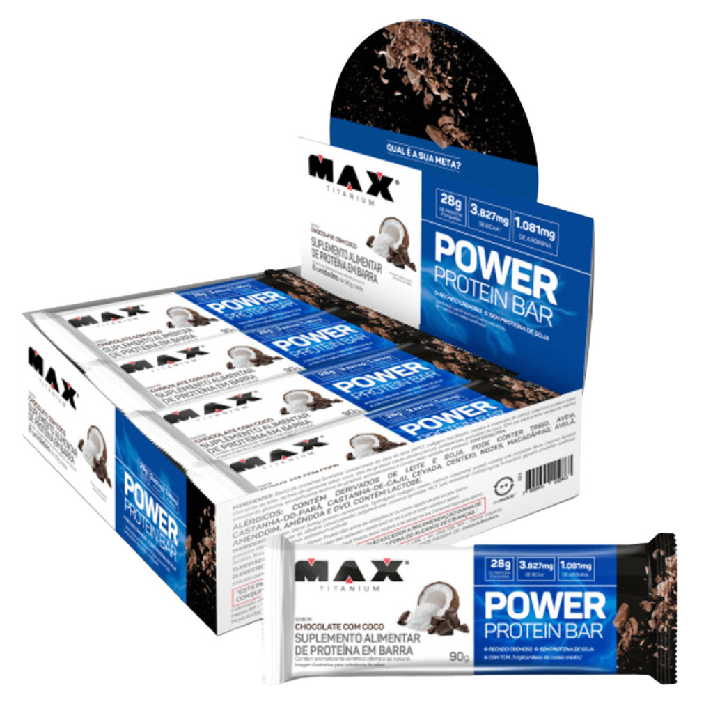 Barrinha de Proteina Power Protein Bar Caixa c/ 12 41g cada Max ...