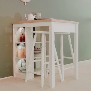Balcão Ilha de Cozinha 90cm 3 Prateleiras