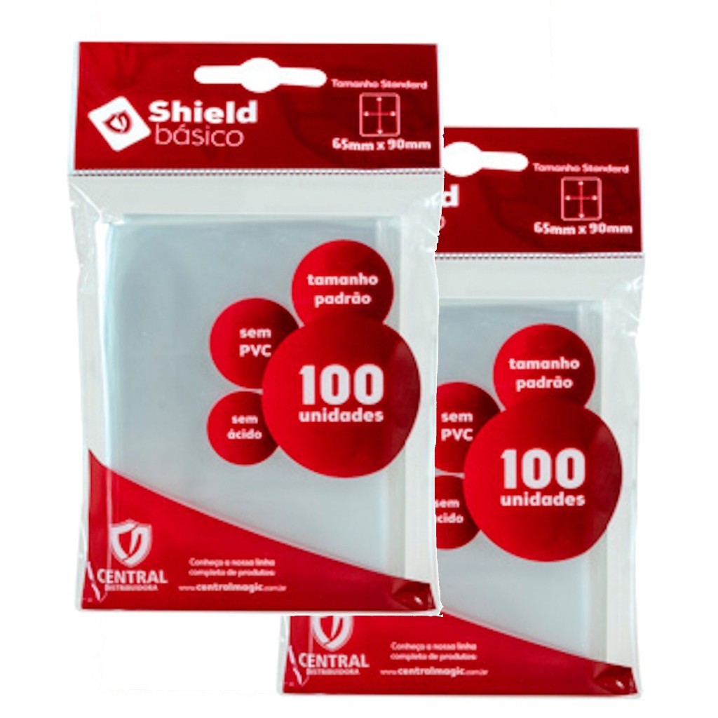 Kit 200 Shields Transparente Sleeves Padrão Pokémon Magic Mtg Warcraft Marvel Magic The Gathering