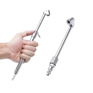 Calibrador De Pressão de Pneus Tipo Caneta 150 Lbs Com Bico Inflador E Adaptador 1/4