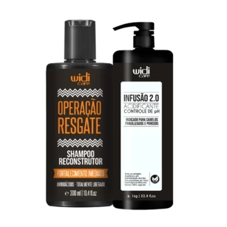 Widi kit Operação Resgate Shampoo Reconstrutor 300ml, Infusão 2.0 Acidificante 1kg (2 produtos)