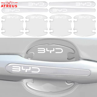 4/8Pcs BYD Proteção Transparente Da Porta Do Carro Invisível Autocolante Anti-Riscos Para Atto 3 Yuan Plus Song Dolphin Mini Seal U Han EV