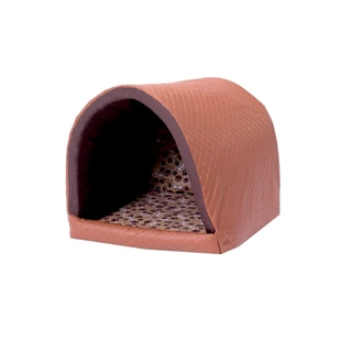 CAMA PET MODELO IGLU COM ESTAMPA CARAMELO FORRO INTERNO