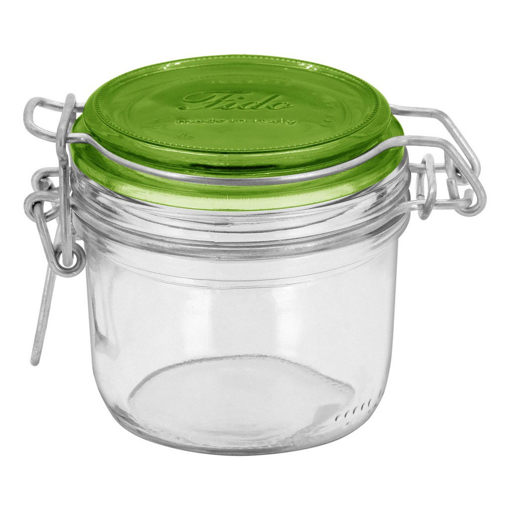 BORMIOLI ROCCO FIDO POTE HERMÉTICO 8x8x8cm 200ml VIDRO TRANSP TAMPA VERDE