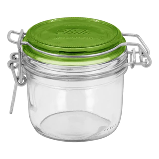 BORMIOLI ROCCO FIDO POTE HERMÉTICO 8x8x8cm 200ml VIDRO TRANSP TAMPA VERDE