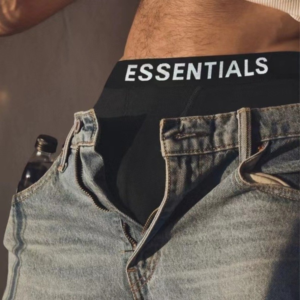 FOG FEAR OF GOD Essencials Masculino De Ângulo Plano De Seda De Gelo Esportes De Quatro Cantos Moda Interior