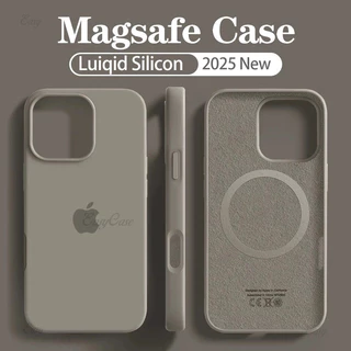 Líquido Original Silicone Carregamento Sem Fio Magsafe Caso De Telefone Para iPhone 16 15 14 13 Pro Max 16 Plus 13 Capa 
