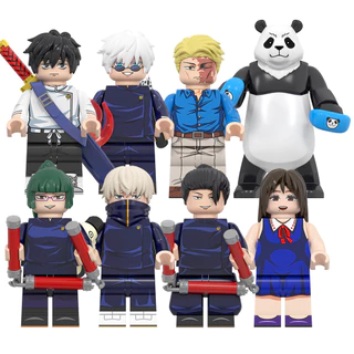 WM6140 Zenin Maki Inumaki Toge Rika Orimoto Okkotsu Yuta Gojo Satoru Panda Jujutsu Kaisen Blocos De Construção Kids Toys