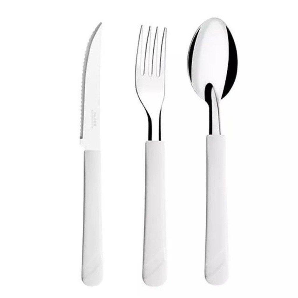 Kit 12 / 18 / 24 Jogo De Talheres Garfo Faca E Colher De Inox Faqueiro ...