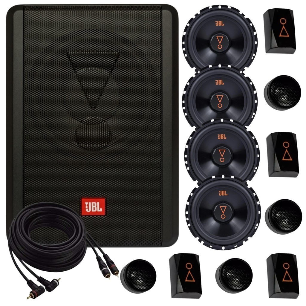 Caixa JBL Ativa Amplificada SW8A-MS 200w + Par Kit 2 Vias JBL