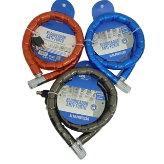 Cadeado Para Moto Bicicleta Bike Capacete Portão Porta Corrente Segurança Antifurto Trava Grossa LK-BL02
