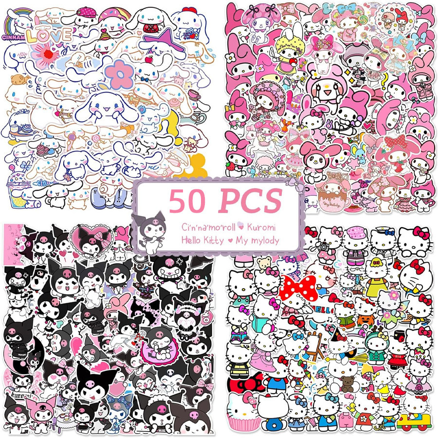 Autocolantes De 50pcs Cute Cinnamoroll Kuromi My Melody Para Laptop ...