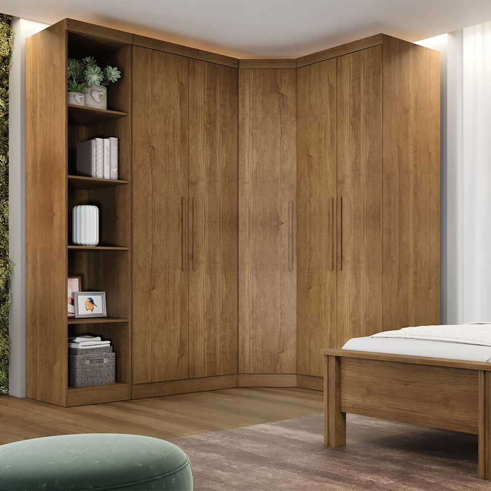 Guarda Roupa Modulado Safira 009 em MDF Com 5 Portas e 6 Gavetas